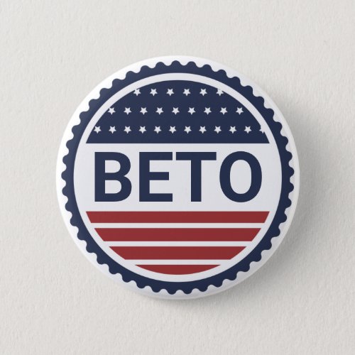 Bold Beto Navy Blue Modern Flag 2022 Election Button