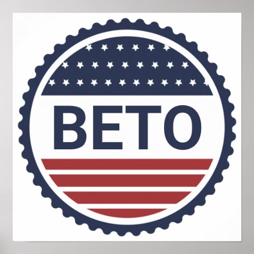 Bold Beto Navy Blue Modern Flag 2022 Election Poster