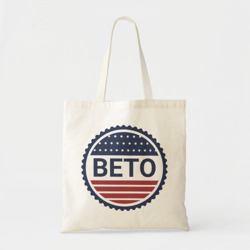 Bold Beto Navy Blue Modern Flag 2022 Election Tote Bag