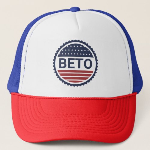 Bold Beto Navy Blue Modern Flag 2022 Election Trucker Hat