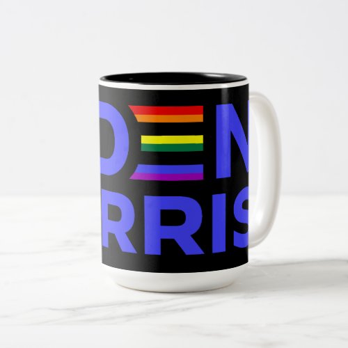 Bold Biden Harris Pride Two_Tone Coffee Mug