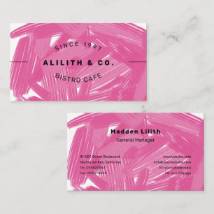 Bold Big Brush Strokes Pink Power Business Card