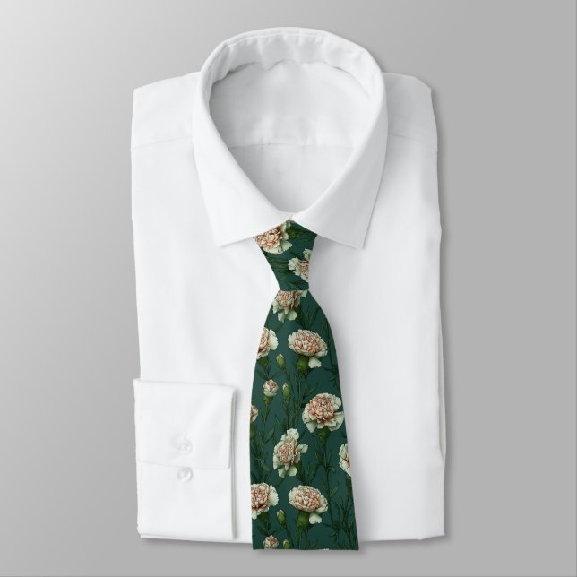 Bold Birthday Gifts For Him Carnation Flower Neck Tie (Tied)
