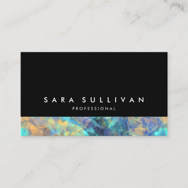 Bold Black Abstract Multi Color Mix BusinessCard Business Card (Front)