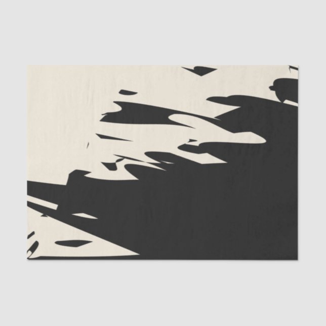 Bold Black Abstract Tissue Paper (Front)