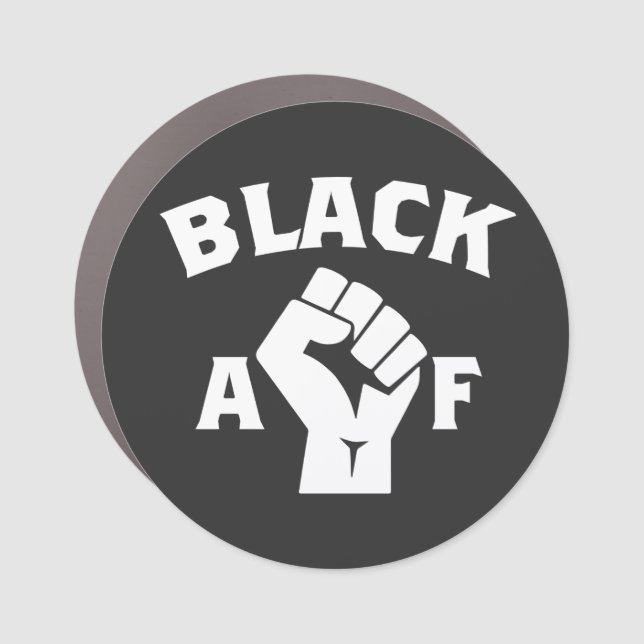 Bold Black AF Word Art Fist   Car Magnet (Front)