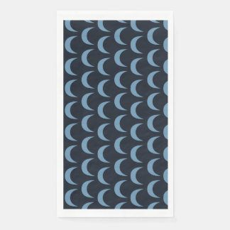 Bold Black and Blue Quarter Moon Paper Guest Towels