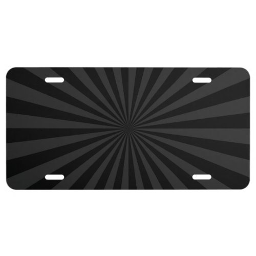 Bold Black and Charcoal Burst Customize This License Plate