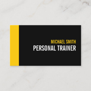 Bold Black and Custom Color Personal Trainer Business Card