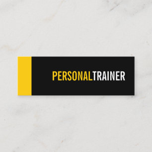 Bold Black and Custom Color Personal Trainer Mini Business Card