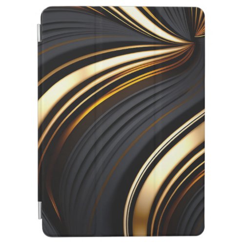 Bold black and gold abstract iPad air cover