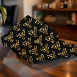 Bold Black and Gold Phoenix Tribal Bird Rockin'   Tissue Paper