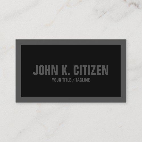 Bold Black and Gray large text business card