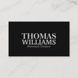 Bold Black and Gray Personal Trainer Business Card