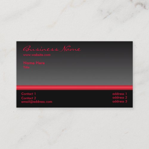Bold Black and Red business card