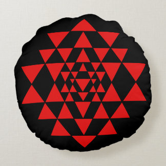 Bold Black and Red Sri Yantra Meditation Cushion