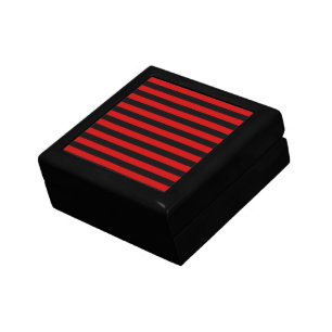 Bold Black and Red Stripes Pattern Jewelry Box