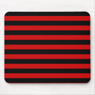 Bold Black and Red Stripes Pattern Mouse Pad