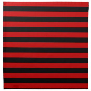 Bold Black And Red Stripes Pattern Napkin by MHDesignStudio at Zazzle