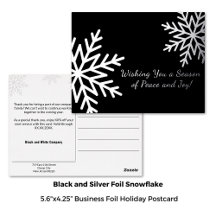 Bold Black and Silver Winter Snowflake Business