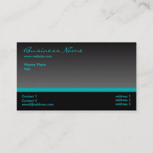 Bold Black and Teal business card