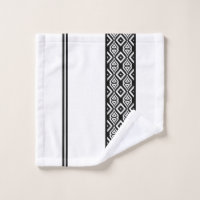 Black & Yellow Geometric Funky Modern Pattern Bath Towel Set, Zazzle