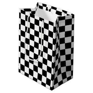 Bold Black and White Checkered Gift Bag