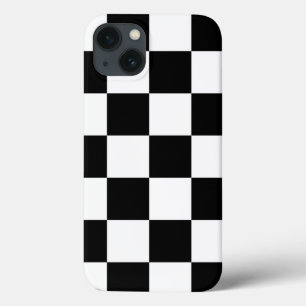 Bold Black and White Checkered Pattern iPhone 13 Case