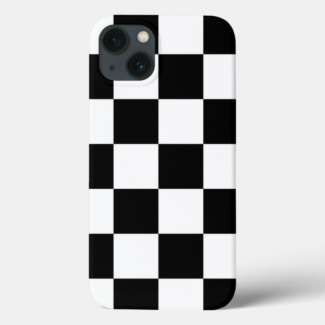 Bold Black and White Checkered Pattern Case-Mate iPhone Case (Back)