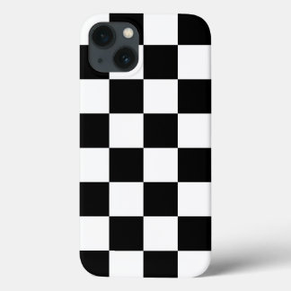 Bold Black and White Checkered Pattern iPhone 13 Case