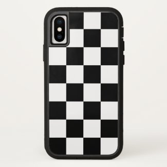 Bold Black and White Checkered Pattern iPhone Case