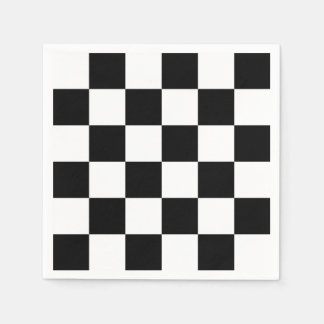 Bold Black and White Checkered Pattern Napkins
