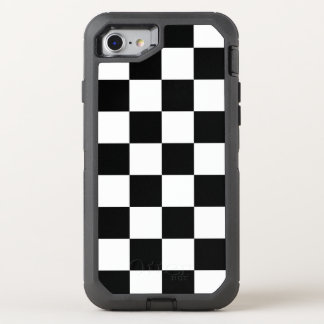 Bold Black and White Checkered Pattern OtterBox Defender iPhone SE/8/7 Case