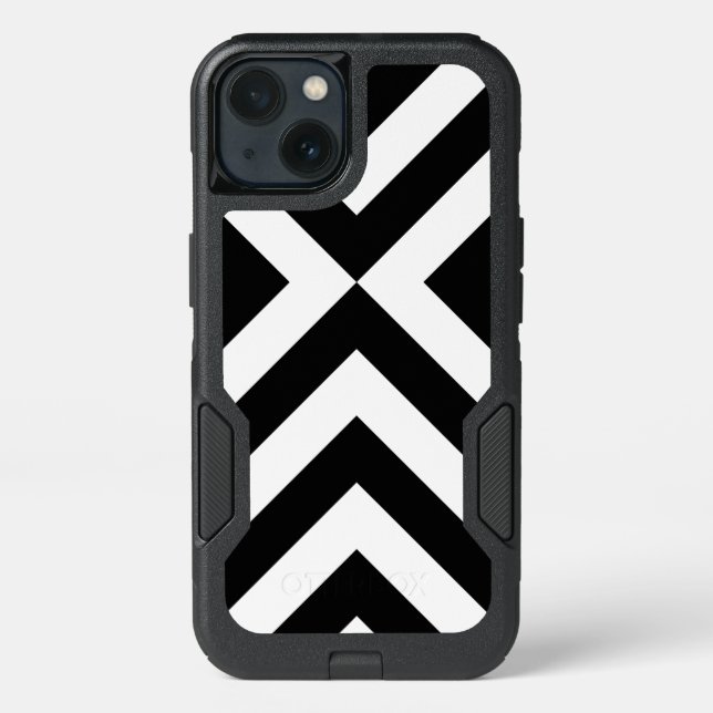 Bold Black and White Chevrons Otterbox iPhone Case (Back)