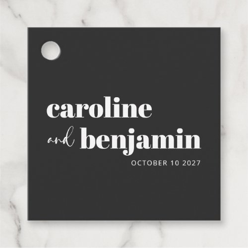 Bold Black and White Chic Modern Wedding Favor Tags