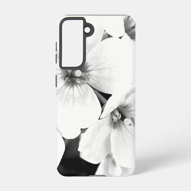 Bold black and white floral  samsung galaxy case (Back)