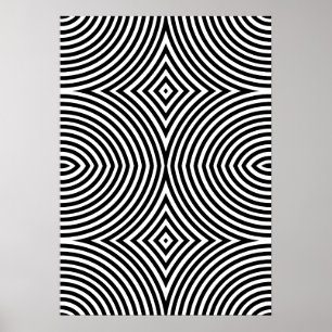Bold Black and White Geometric Abstract Poster