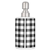 Bold Black and White Gingham Pattern with Monogram Bath Set (Back)