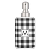 Bold Black and White Gingham Pattern with Monogram Bath Set (Front)