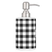 Bold Black and White Gingham Pattern with Monogram Bath Set (Right)
