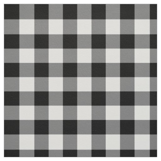 Bold Black And White Gingham Plaid Fabric | Zazzle