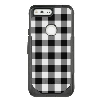 Bold Black and White Gingham Plaid OtterBox Commuter Google Pixel Case