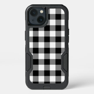 Bold Black and White Gingham Plaid iPhone 13 Case