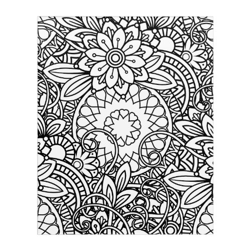 Bold Black and White Graphic Design Floral Acrylic Print