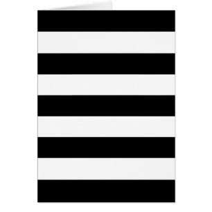 Bold Black And White Horizontal Stripes Cards