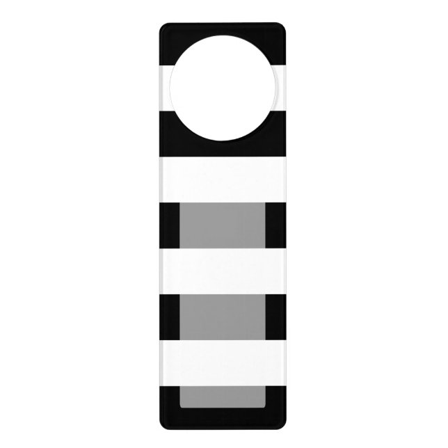 Bold Black And White Horizontal Stripes Door Hanger (Front)