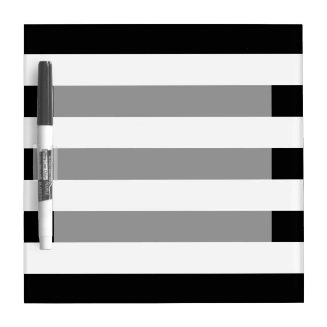 Bold Black And White Horizontal Stripes Dry Erase Board (Front)