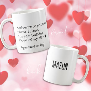 Bold Black And White Husband Valentine’s Day Coffee Mug