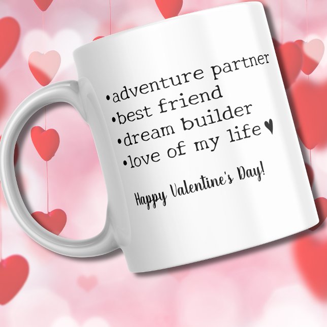 Bold Black And White Husband Valentine’s Day Coffee Mug (Happy Valentine's Day Black & White Heart Husband Coffee Mug
)