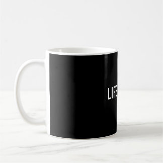 Bold Black and White LIFE IS NOW Inspirational Coffee Mug